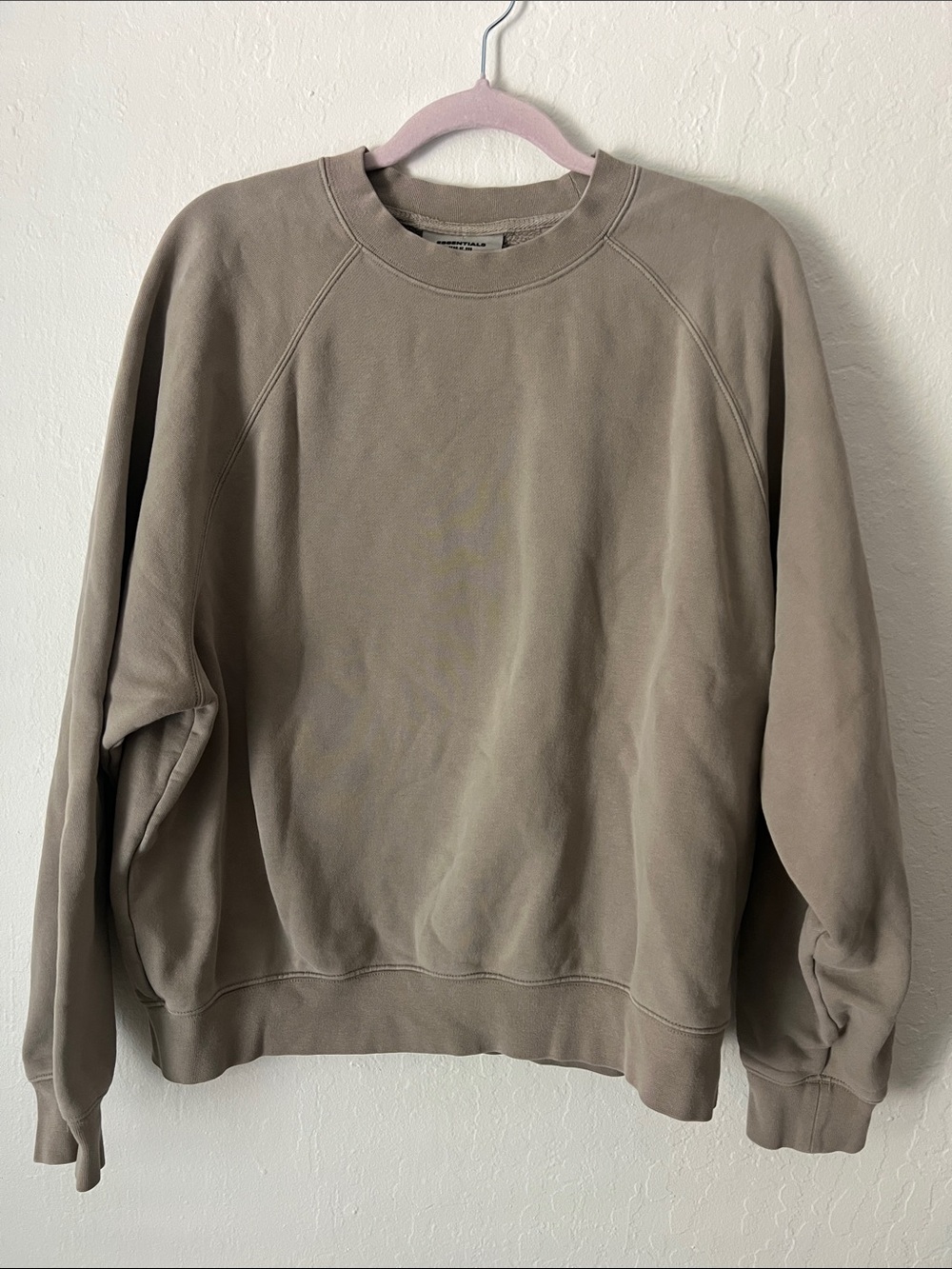 Essentials Men’s Taupe Crewneck Oversized Sweatshirt. Size Small.